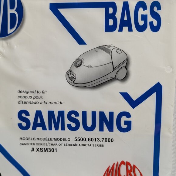 SAMSUNG XSM301 VACUUM BAGS FOR MODELS 5500 6013 7000 MICRO FILTRATION NEW NIP 5 - Picture 8 of 12